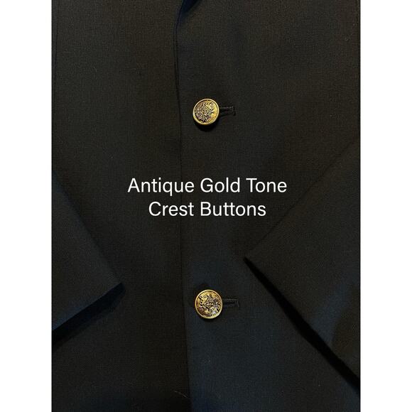 Wilke Rodriguez Mens 42XL Navy Blue Antique Gold Tone Buttons Blazer Jacket - Picture 7 of 16